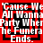 'Cause We All Wanna Party When the Funera Ends. Red and black pixelated text repeats in a pattern with visible motion blur