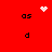 Red background with pixelated text and animated white symbols at top-left, top-right, and center.