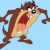 Pixelated cartoon character with brown fur and red mouth on light blue background, next to green text logo on dark green background in contact sheet layout.
