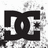 Black-and-white pixelated image with DC logo on left, text "IM A" top right, and multiple brand names below.