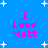 Blue background with white stars and four identical pink text blocks reading 'I Love Matt' arranged in a
