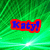 Pixelated text 'Koty!' in blue with red outline on green gradient background with white streaks.