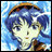 Pixelated anime-style character icon with blue hair and brown headband on left, adjacent to black background with white text "Anime IM" and stylized "AIM" logo on right.