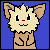 Pixelated cartoon creature with light brown fur and large ears displays multiple expressions including smiling, tongue-out, and closed-eye joy against blue and beige backgrounds.
