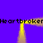 Purple background with yellow glowing rectangular frame and repeated black text 'Heartbroken' at top and bottom edges.
