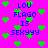 Pixelated text 'LOU FLAGO IS SEXYYY' repeated on a bright pink background with scattered green heart shapes.