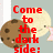 Pixelated cartoon cookies and a moon with red text reading 'Come to the dark side: Harry Potter' on left, transitioning to 'we have cookies' on right.
