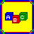 A 4x4 contact sheet of yellow animated buddy icons with blue borders, featuring text like "I MISS PRESCHOOL" and various symbols across frames.