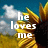 A pixelated image of a sunflower field with a blue sky and clouds, featuring white text that changes from 'he loves me' to 'he loves me not'.