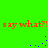 Green background with red text repeating 'say what?!' and blue pixel clusters forming motion trails.