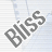 Two animated frames of a pixelated 'BISS' text icon on a light blue striped background with gray transparency effects.