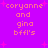 Pixelated text on a purple background with pink starbursts, repeated four times in a