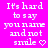 A static image with bright pink background and white pixelated text repeating "It's hard to say you name and not smile" followed by a heart symbol.