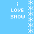 Light blue background with white pixelated text and snowflake symbols arranged in a pattern