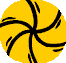 A circular animated icon with yellow background showing sequential changes in central purple star and character expressions.