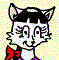 Four cartoon animal characters in a : cat with black hair and red bow, yellow dog with hand on cheek, mouse with blonde hair, brown bear wearing blue cap