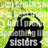 A pixelated icon shows a black silhouette of a person with green hair against a blurred green background, featuring text reading "lipstick sisters" in white letters.
