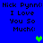 Blue background with black text reading "Nick Pynn: I Love You So Much:" and two pixelated hearts, one green and one teal, in different positions across frames.