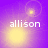 Purple background with four yellow light bursts and white text reading 'allison' in each quadrant.