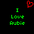 Red pixelated heart symbol above green text reading 'I Love Aubie' on black background, duplicated side-by-side.