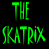 A 4x4 contact sheet of a stick figure animation sequence with green text "THE SKATRIX" in the top-left corner, showing various poses and expressions on a black background.