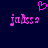 Pixelated pink text 'jabsso' with a musical note on the left and a heart symbol above, set against a dark blue background.