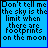 Two side-by-side pixelated text on blue backgrounds with black and blue lettering, showing a quote about footprints on the moon