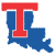 A pixelated icon shows a large red capital 'T' overlaid on a blue silhouette of the state of Louisiana against a white background.