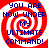 Red and white spiral background with blue text reading "YOU ARE NOW UNDER MY ULTIMATE COMMAND!" in four identical quadrants.