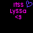 Pixelated text and symbols in pink and blue on black background, with one frame showing a heart symbol.