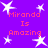 Purple background with white stars and repeated pink text "Miranda Is Amazing" in a pattern
