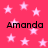 Pink background with white stars and four instances of the name "Amanda" in black text.