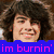 A four- of pixelated celebrity images with blue text overlays, each showing a different pose or expression