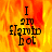 A static image with a fiery orange-yellow background displaying the text "I am flambot" in black pixelated font, where the 'a' and 'o' letters are stylized as flame shapes.
