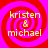 Four identical spiral-patterned icons arranged in a , each displaying yellow text on red and pink spirals