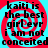 Four identical display red and cyan spiral backgrounds with black text reading "kaiti is the best girl evr i am not conceited" in a pixelated font