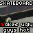 Animated sequence showing repeated text overlays on a skateboard background with color shifts in 'makes' and 'hot'.