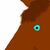 Brown cartoon character with cyan eyes and brown spots, showing text changes