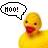 Pixelated yellow figure with red mouth and brown eyes, emitting a black speech bubble containing 'MOO!' text.