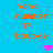 Pixelated orange text on bright blue background with two heart icons changing color between frames.