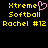 Pixelated yellow text on black background with pink heart symbol replacing 'e' in 'Xtreme', repeated twice side-by-side.