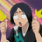 Pixelated anime-style character with dark hair and wide eyes, wearing a black jacket over teal shirt, holding hands near face against colorful background.