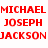 Red text reading "MICHAEL JOSEPH JACKSON" on four distinct background colors arranged in a