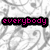 Pixelated text elements in magenta with black outlines on a gray marble background, arranged in four distinct sections.