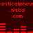 Red pixelated text and bar graphs on dark red background, repeating 'criticalshowwebs.com' with '.webs .com' below each line.
