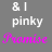 Animated contact sheet of a 5x5 grid showing sequential frames of a pink-themed buddy icon with 'pinky' and 'Promise' text, featuring color variations in the ampersand symbol across frames.