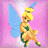 A pixelated animated buddy icon featuring a cartoon fairy character with blue wings and yellow hair against a pink background, alongside green text reading "Original Icons .com" on a dark green background.