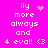 Pixelated text on bright pink background with animated heart and sparkle effects, reading 'ily more always and 4 eva!! <3' in white.