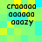 Pixelated text 'cr00000 a00000 a00zy' on green and yellow background with cyan accents