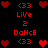 Red pixelated text and heart icons arranged in a on a black background, with animated heart pairs appearing and disappearing between frames
